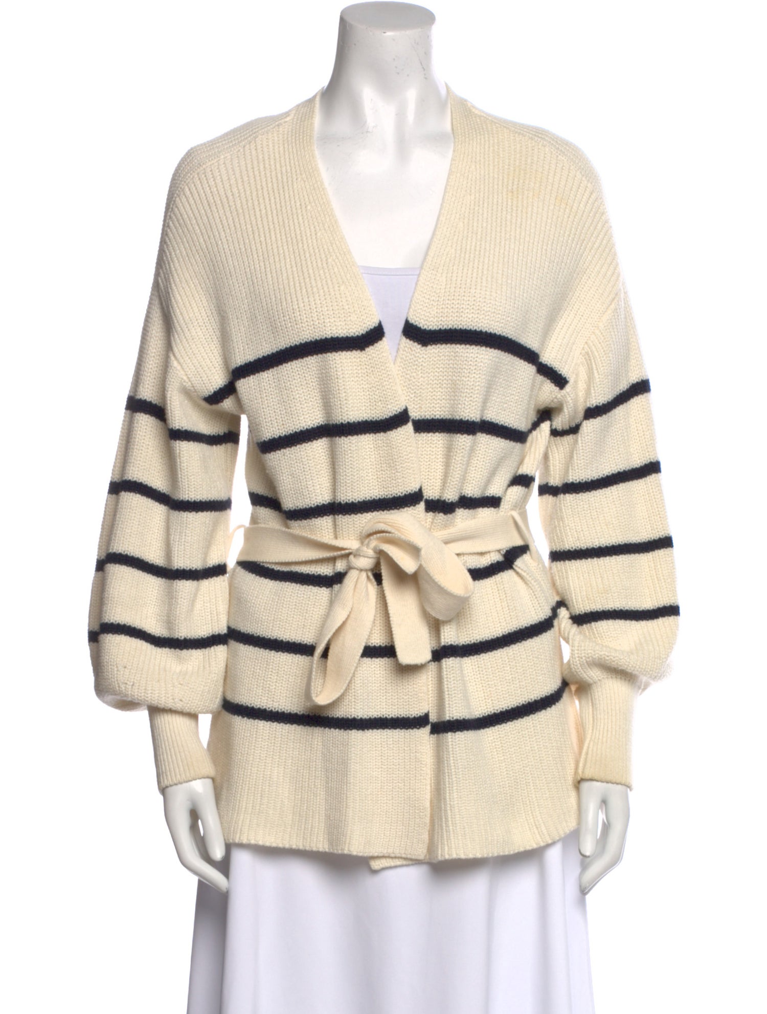 FRAME Striped V-Neck Sweater