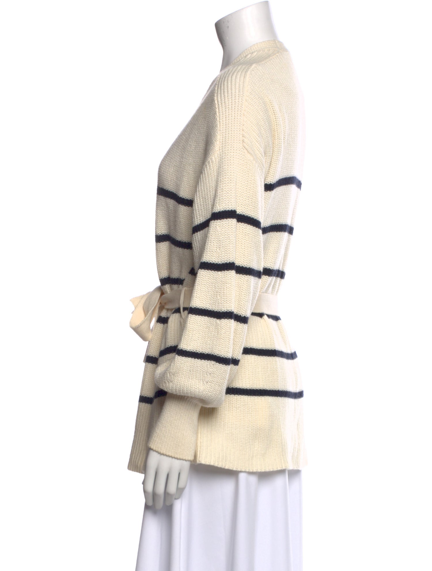 FRAME Striped V-Neck Sweater