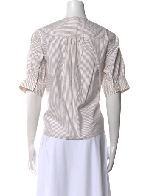 FRAME Striped V-Neck Blouse