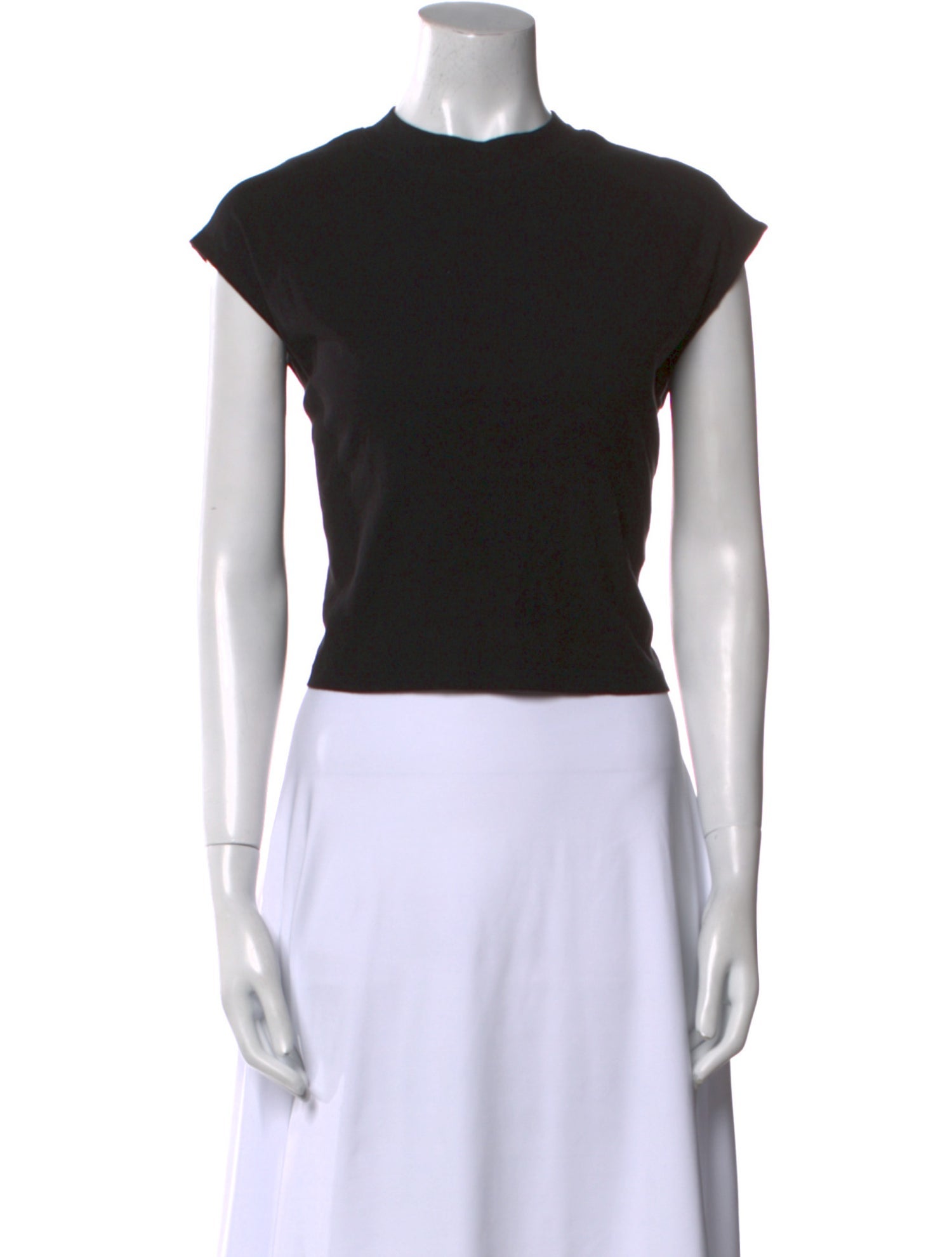 FRAME Crew Neck Short Sleeve Crop Top