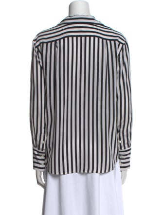 FRAME Silk Striped Button-Up Top