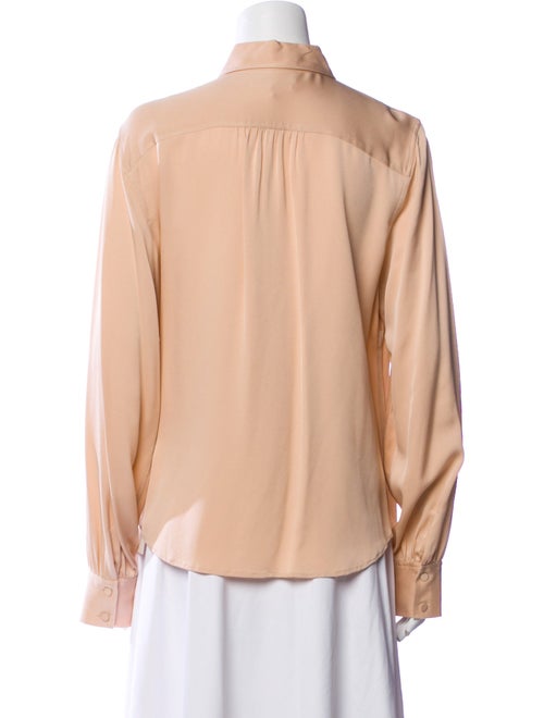 FRAME Silk Long Sleeve Button-Up Top