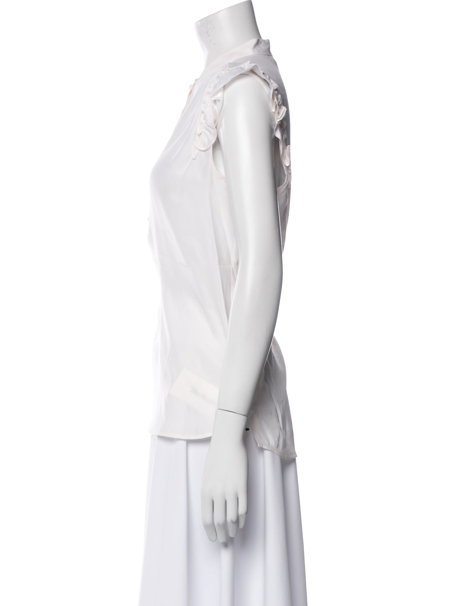 FRAME Silk Mock Neck Blouse