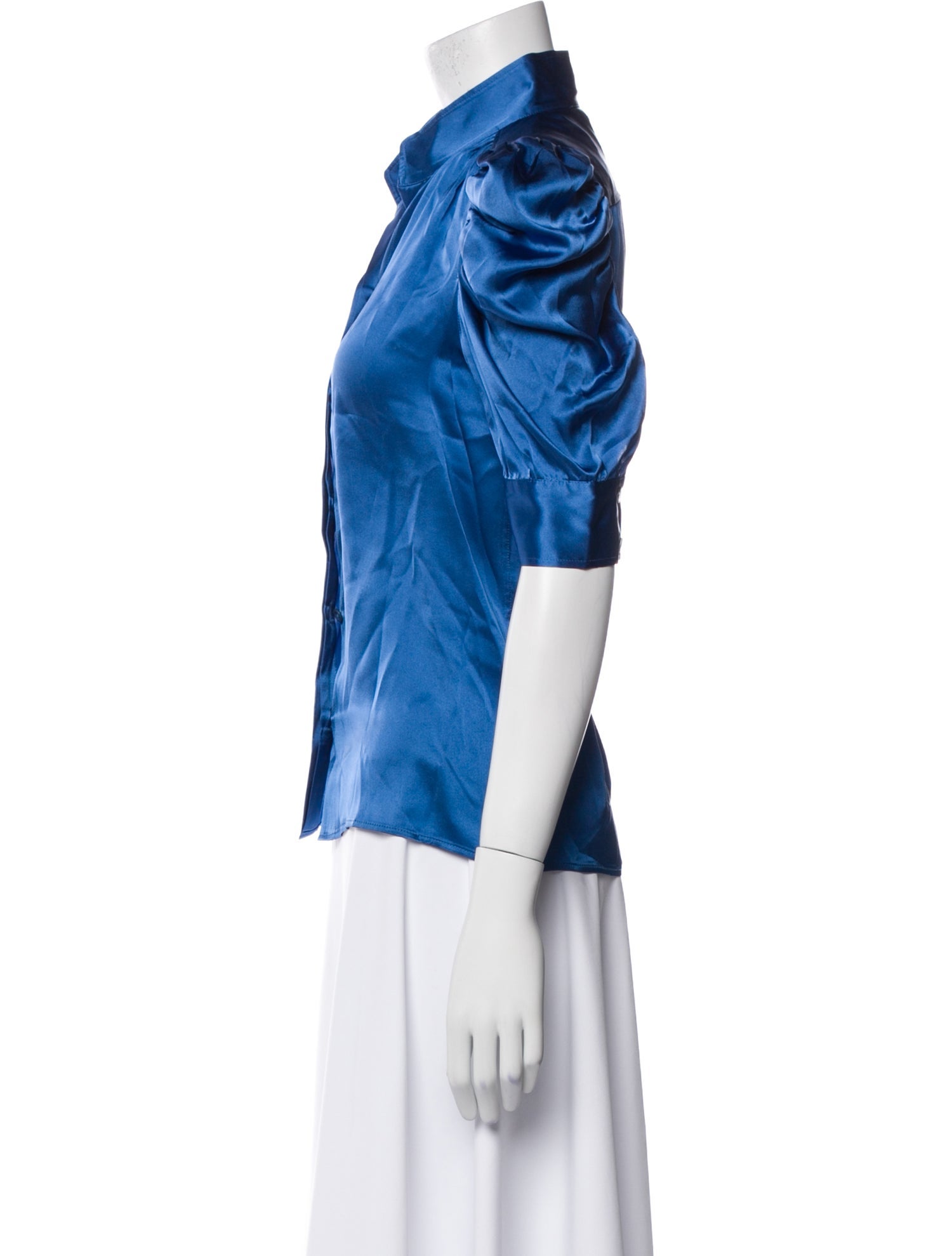 FRAME Silk Short Sleeve Button-Up Top