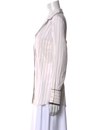 FRAME Silk Striped Button-Up Top