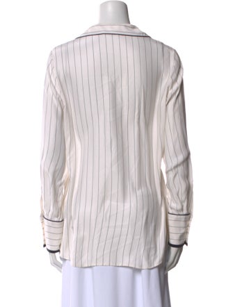 FRAME Silk Striped Button-Up Top