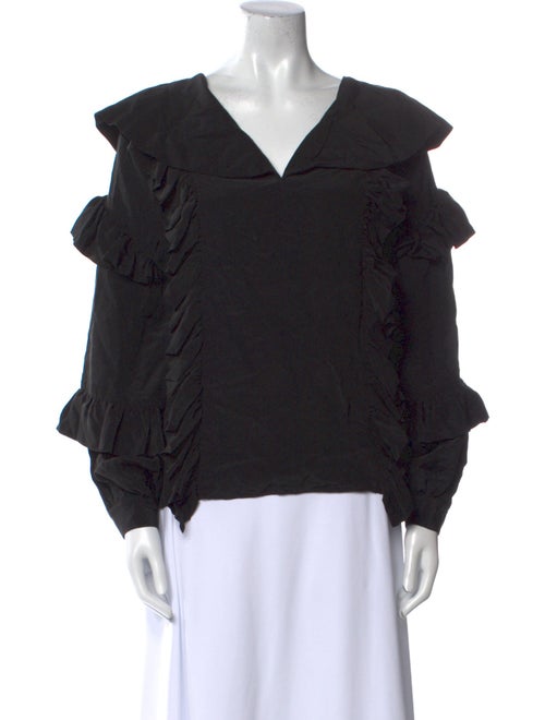 FRAME V-Neck Long Sleeve Blouse