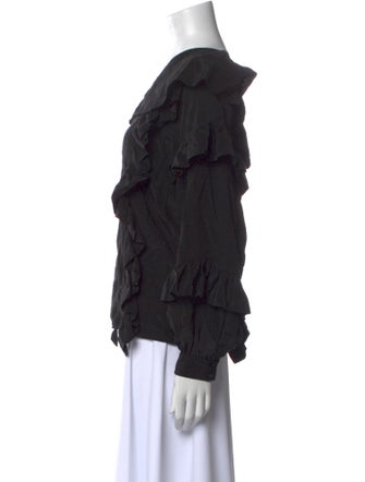 FRAME V-Neck Long Sleeve Blouse