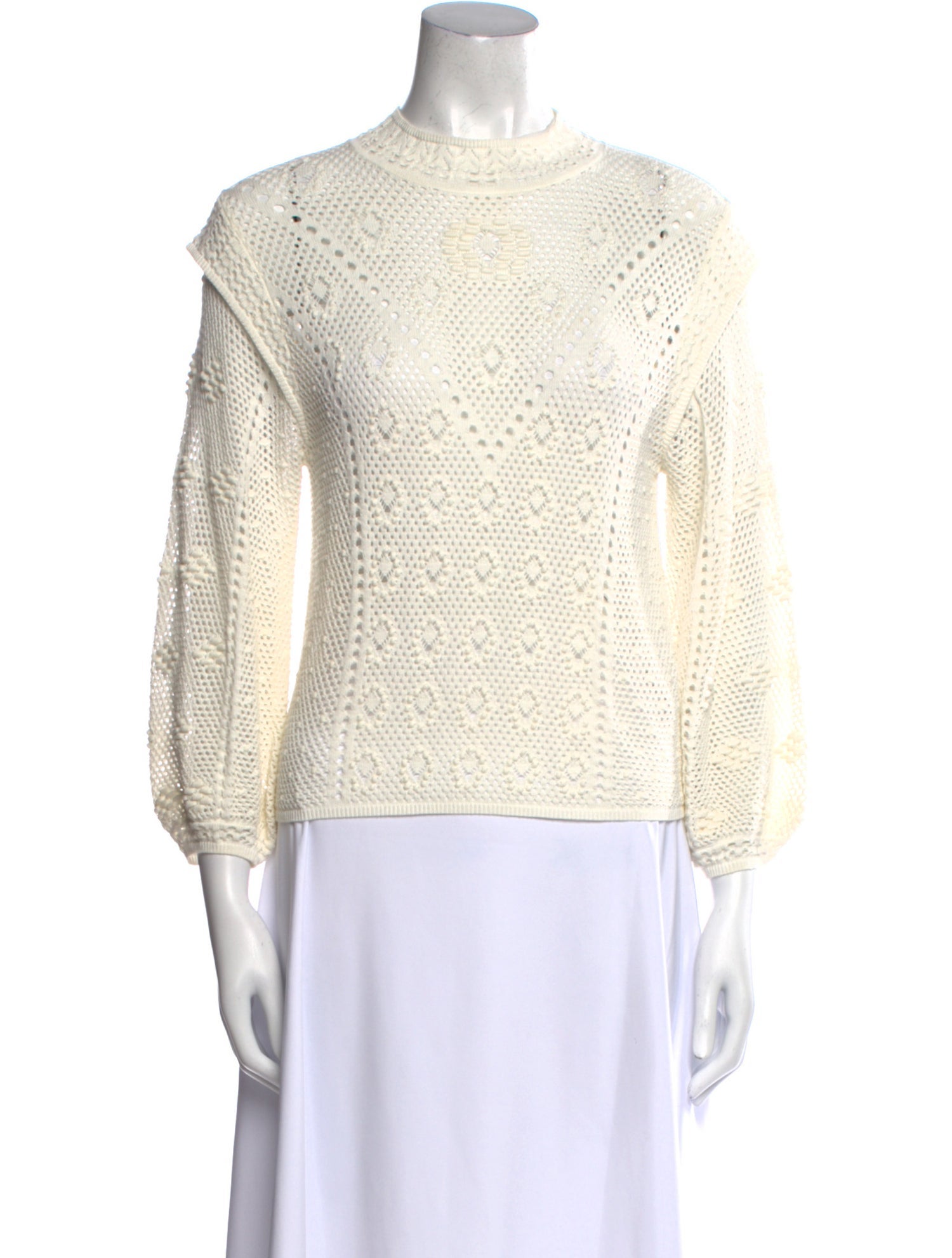 FRAME Mock Neck Three-Quarter Sleeve Sweatshirt