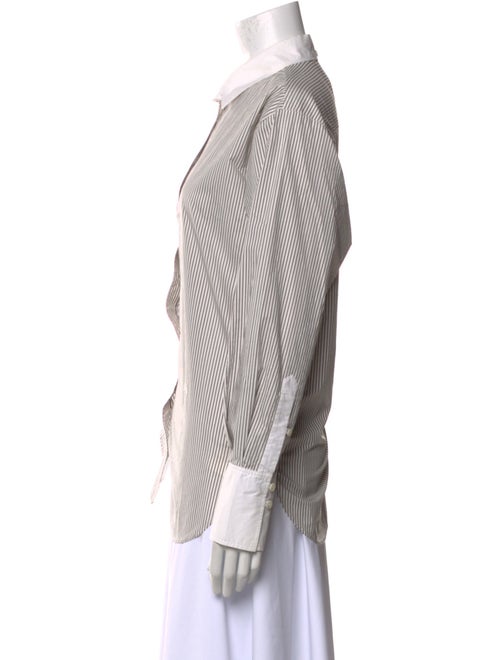 FRAME Striped Long Sleeve Button-Up Top