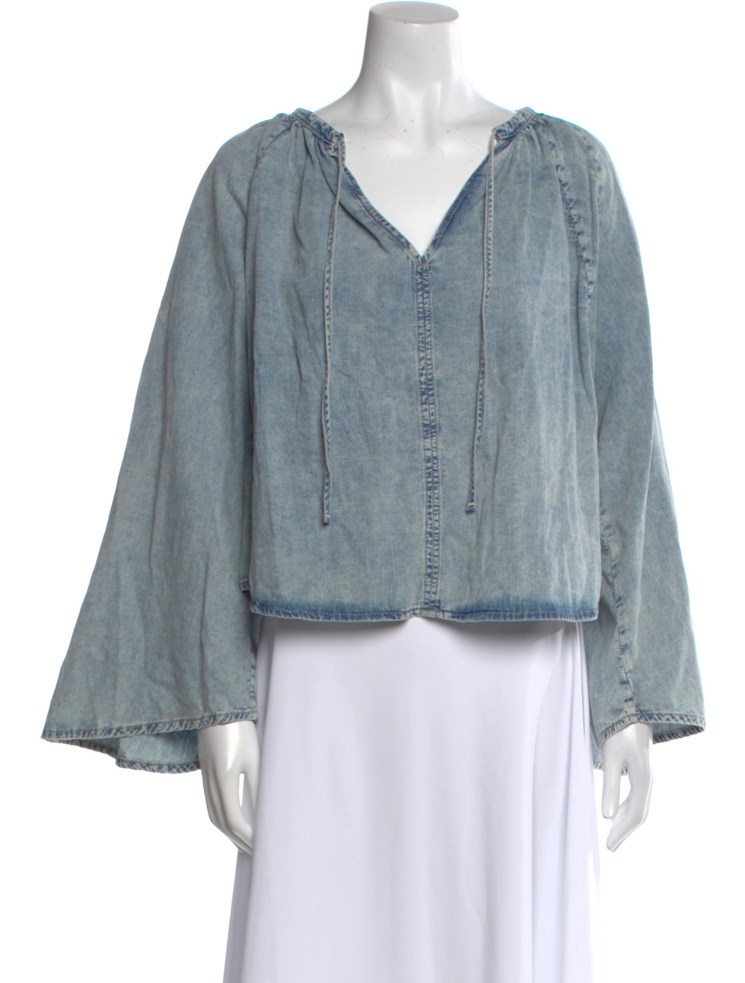 FRAME V-Neck Long Sleeve Blouse