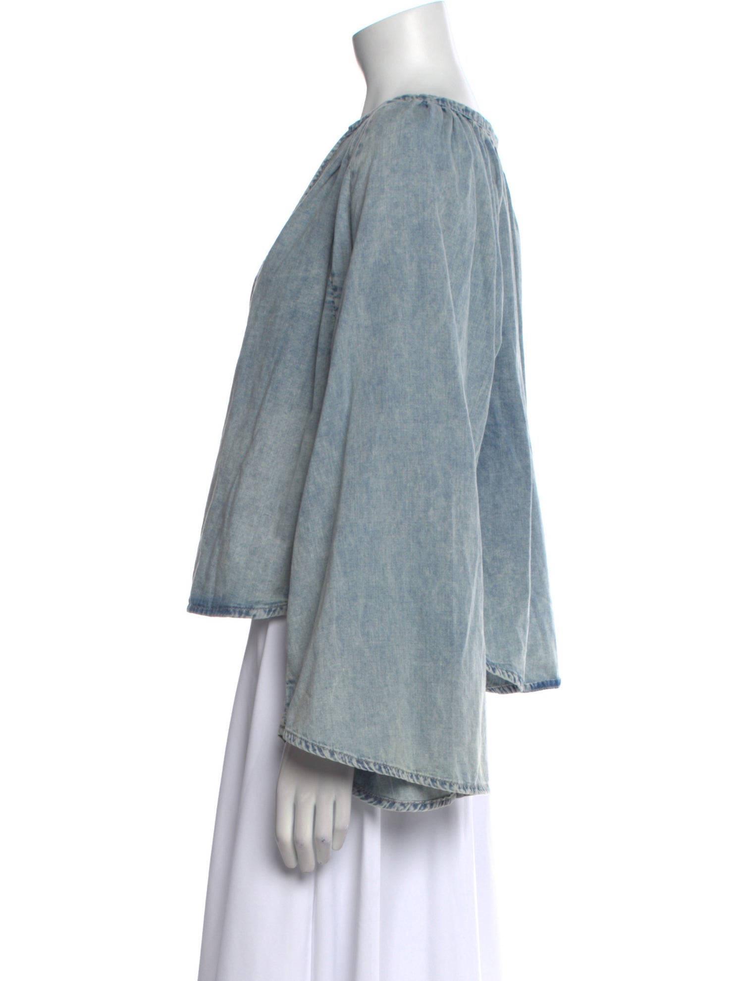 FRAME V-Neck Long Sleeve Blouse