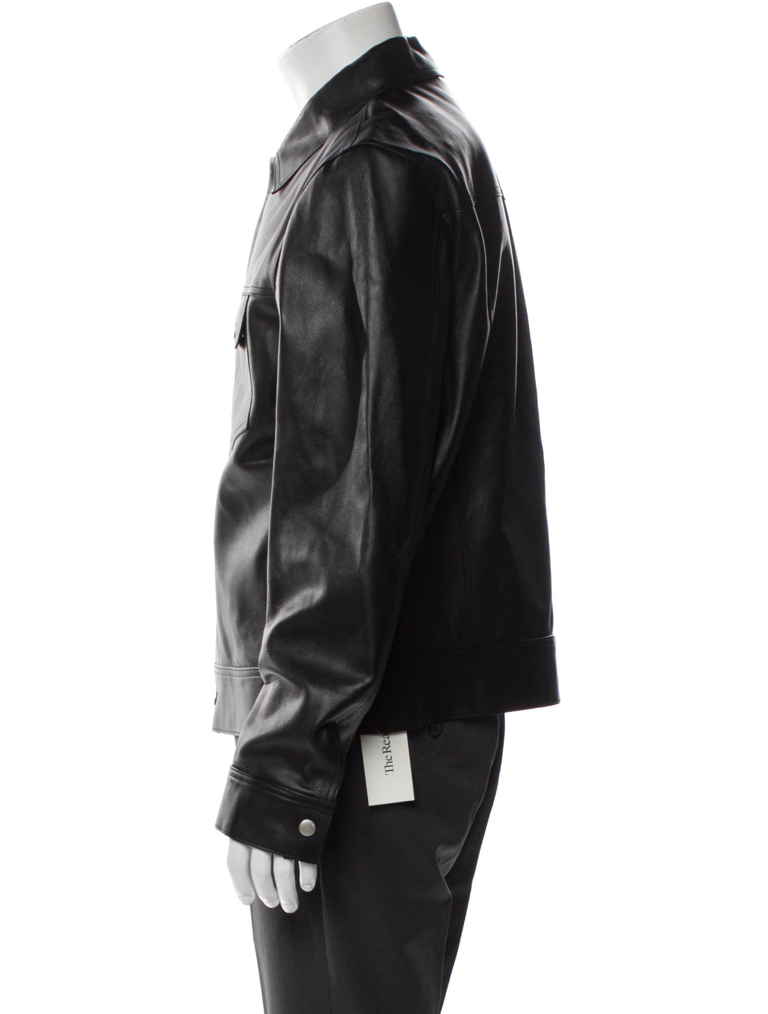FRAME Calf Leather Trucker Jacket