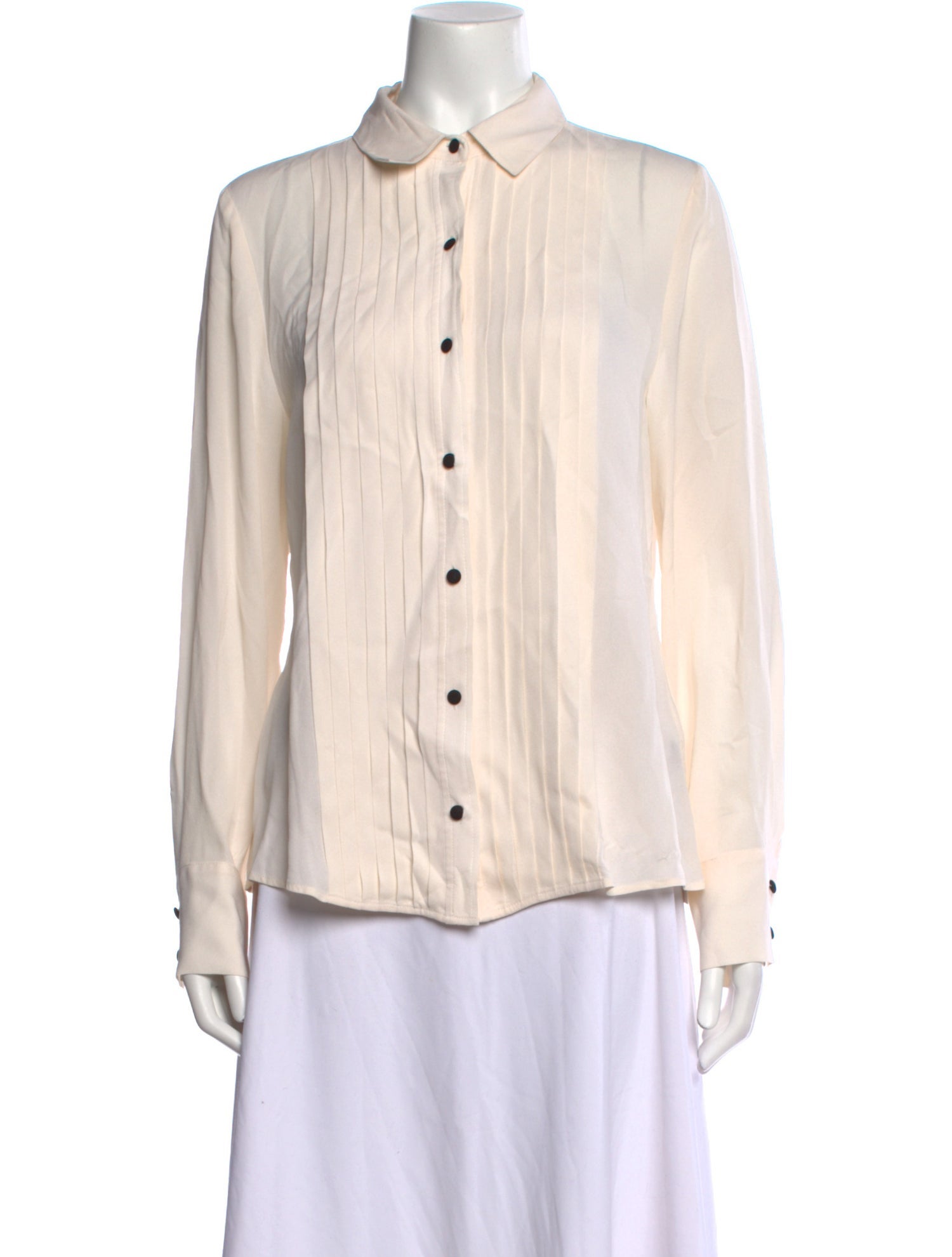 FRAME Silk Long Sleeve Button-Up Top