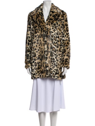 FRAME Faux Fur Animal Print Faux Fur Coat