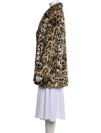 FRAME Faux Fur Animal Print Faux Fur Coat