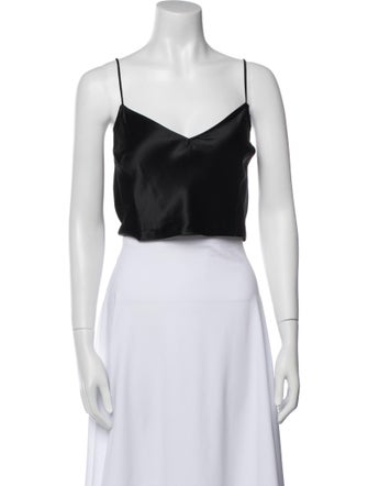 FRAME V-Neck Sleeveless Crop Top