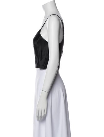 FRAME V-Neck Sleeveless Crop Top