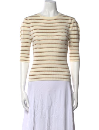 FRAME Striped Crew Neck Top