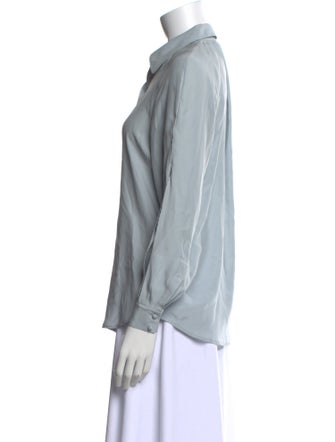 FRAME Silk Long Sleeve Button-Up Top