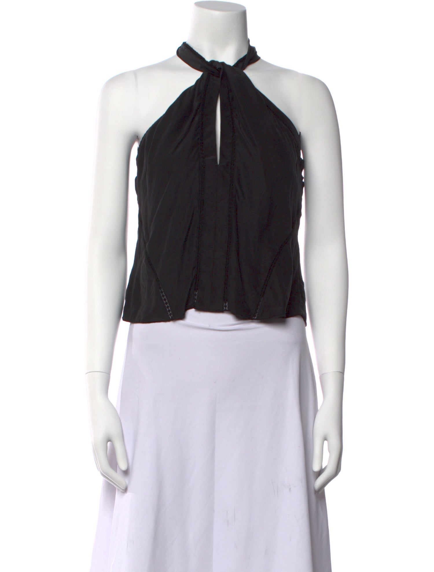 FRAME Silk Halterneck Crop Top