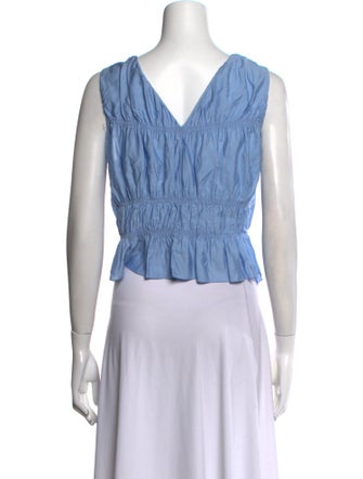 FRAME V-Neck Sleeveless Crop Top