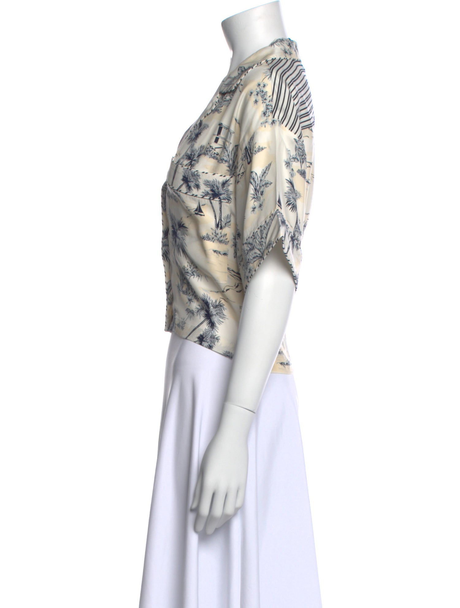 FRAME Silk Printed Crop Top