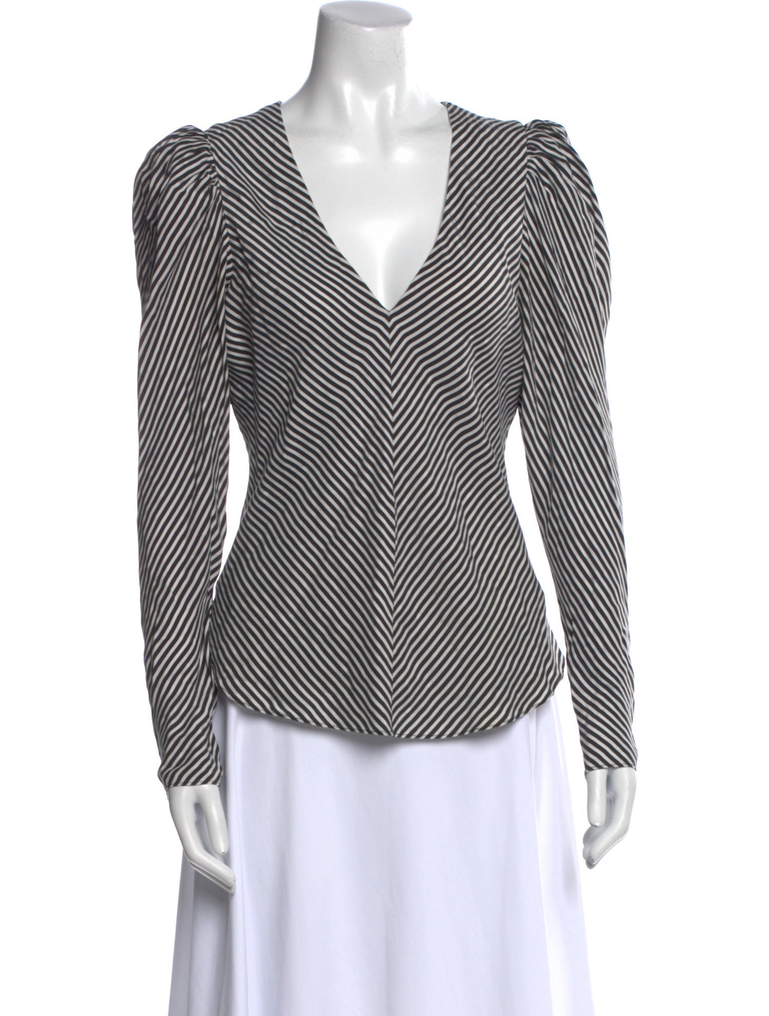 FRAME Silk Striped Blouse