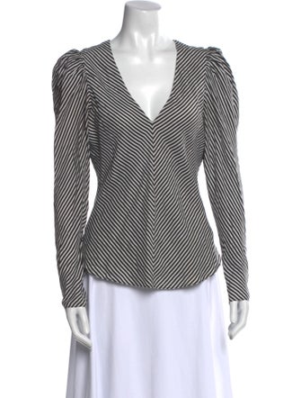 FRAME Silk Striped Blouse