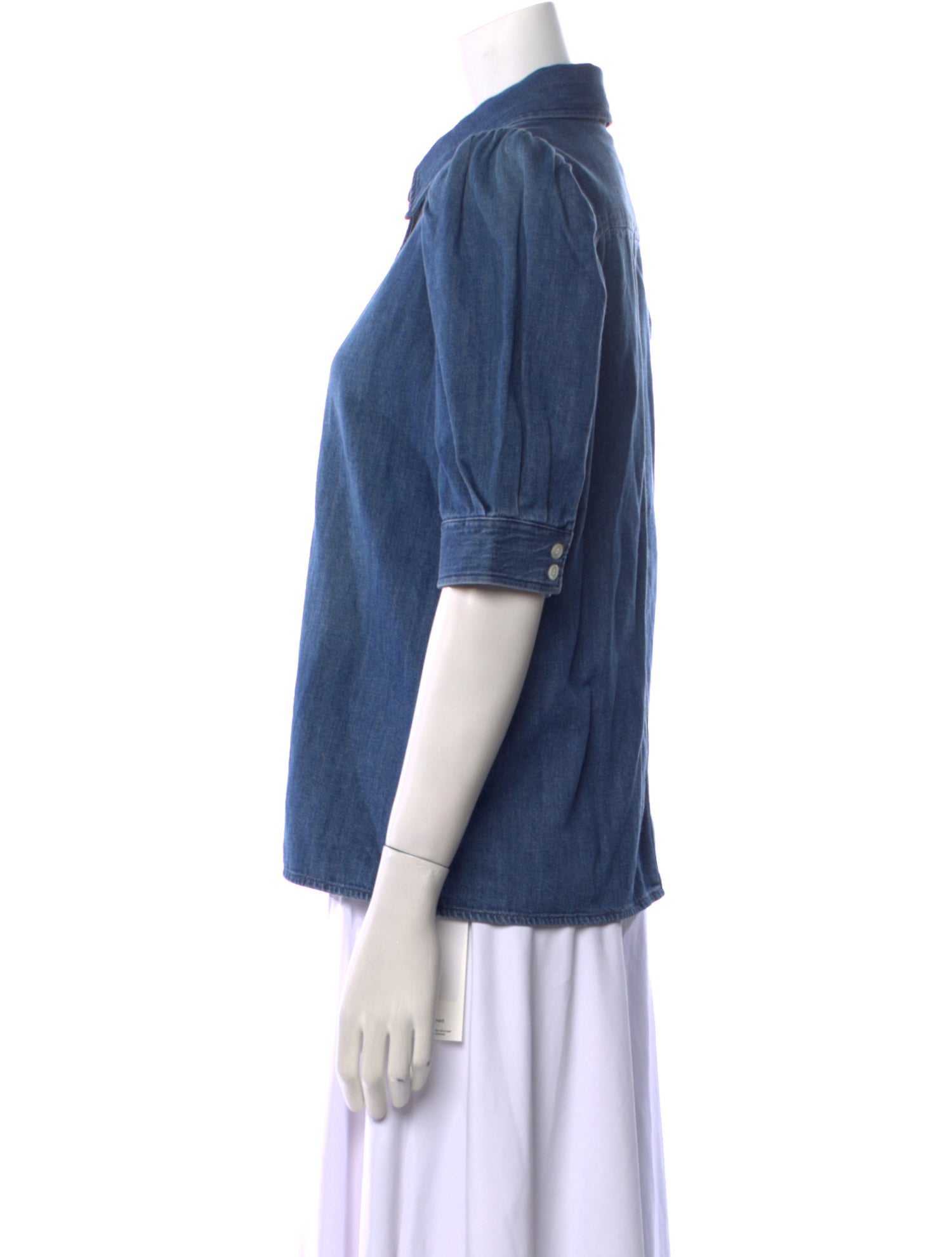 FRAME Three-Quarter Sleeve Button-Up Top