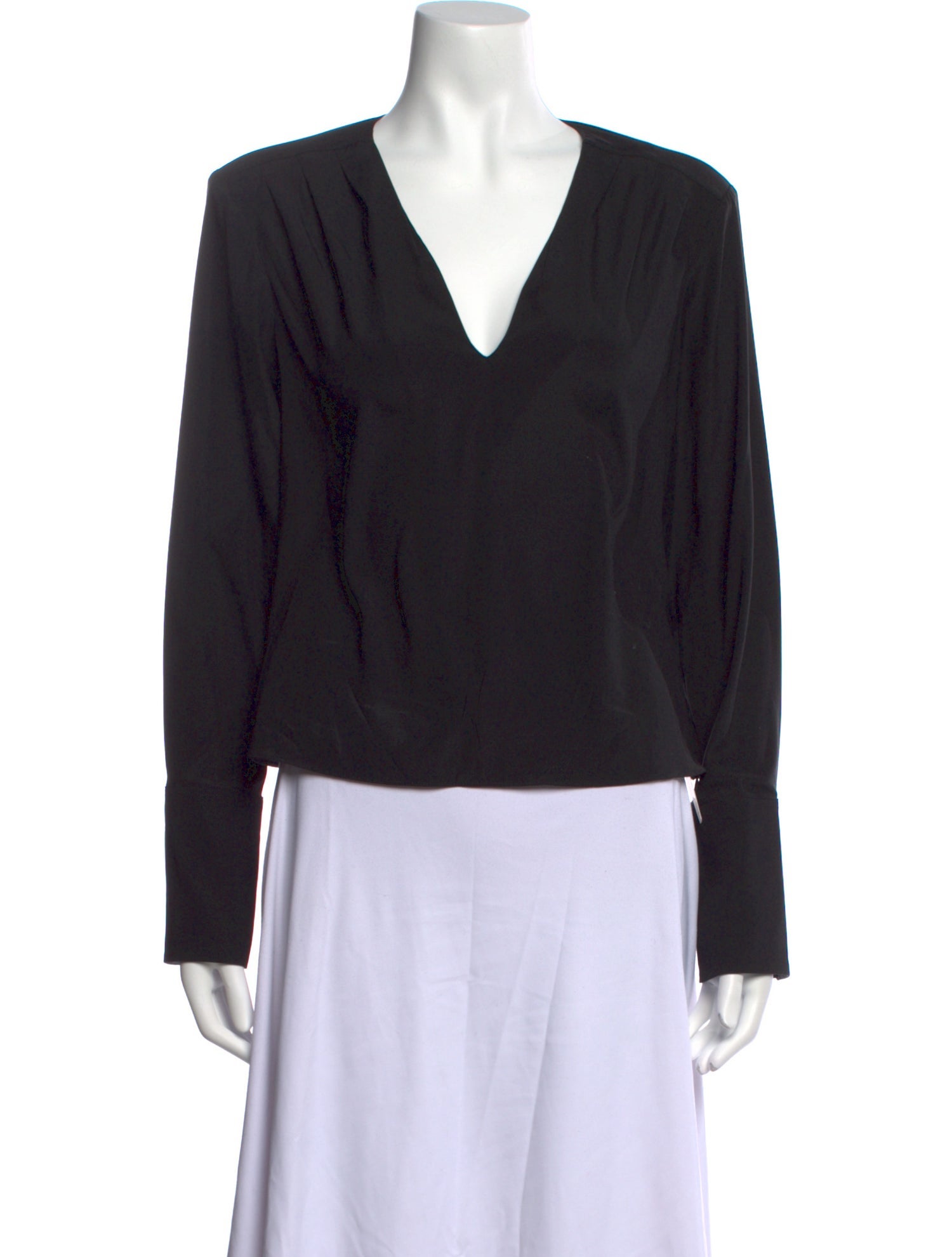 FRAME Silk V-Neck Blouse