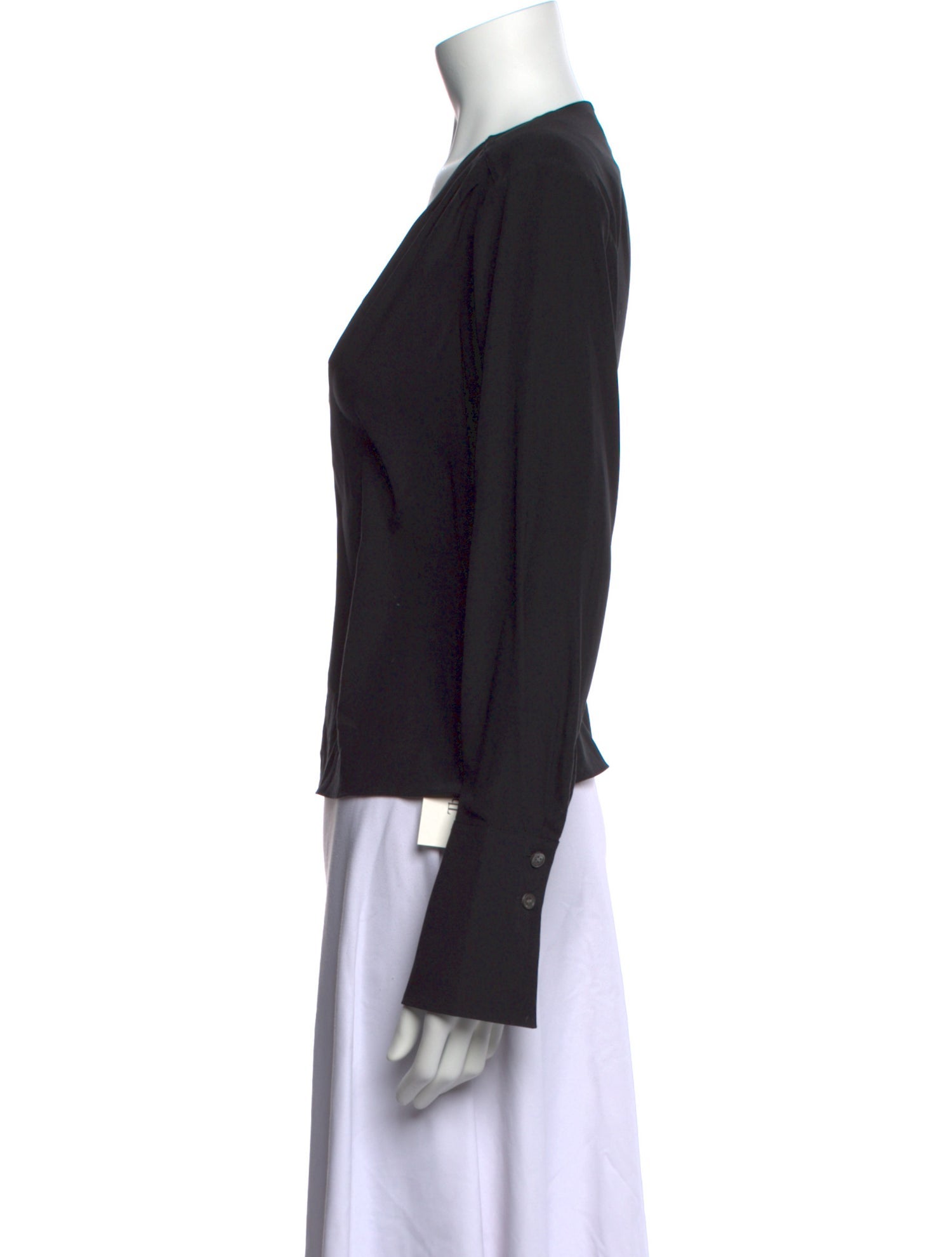 FRAME Silk V-Neck Blouse