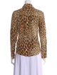 FRAME Silk Animal Print Button-Up Top