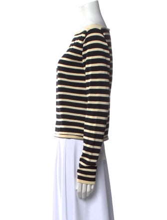 FRAME Striped Bateau Neckline Sweater
