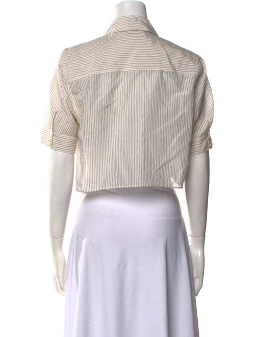 FRAME Striped Short Sleeve Crop Top