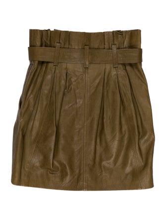 FRAME Lamb Leather Mini Skirt
