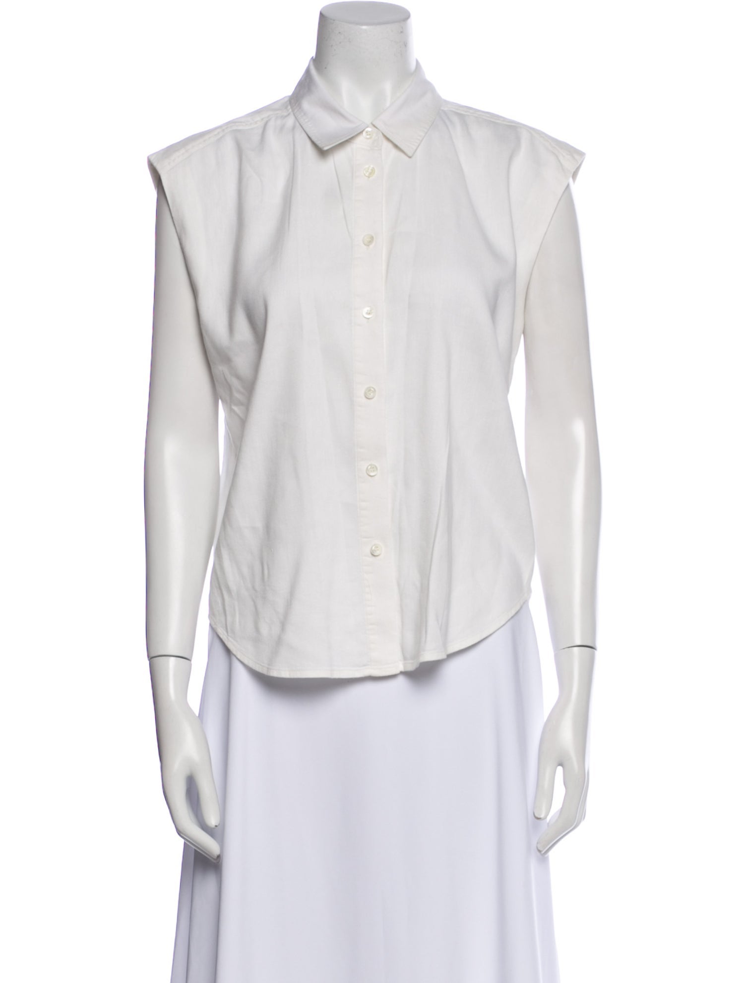 FRAME Sleeveless Button-Up Top