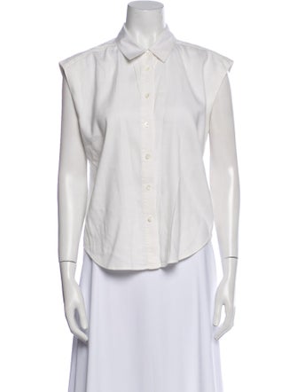 FRAME Sleeveless Button-Up Top