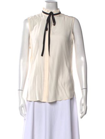 FRAME Mock Neck Sleeveless Blouse