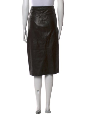 FRAME Lamb Leather Midi Length Skirt