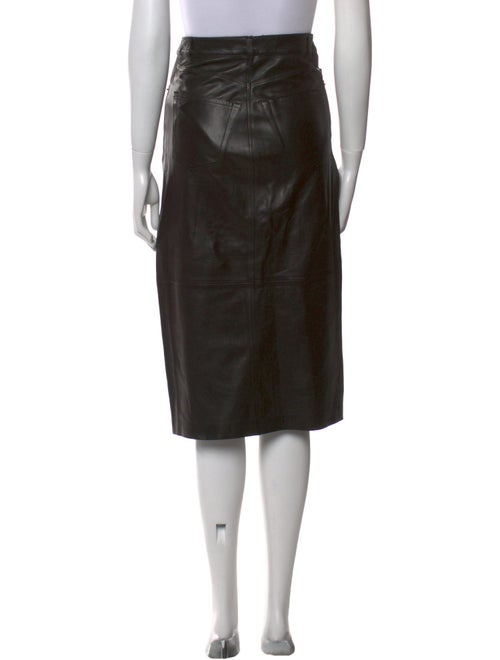 FRAME Lamb Leather Midi Length Skirt