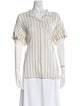 FRAME Silk Striped Button-Up Top