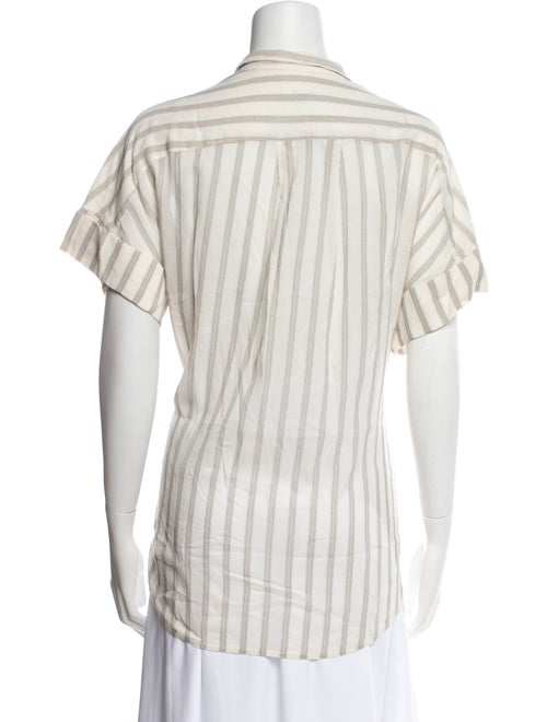 FRAME Silk Striped Button-Up Top