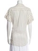 FRAME Silk Striped Button-Up Top