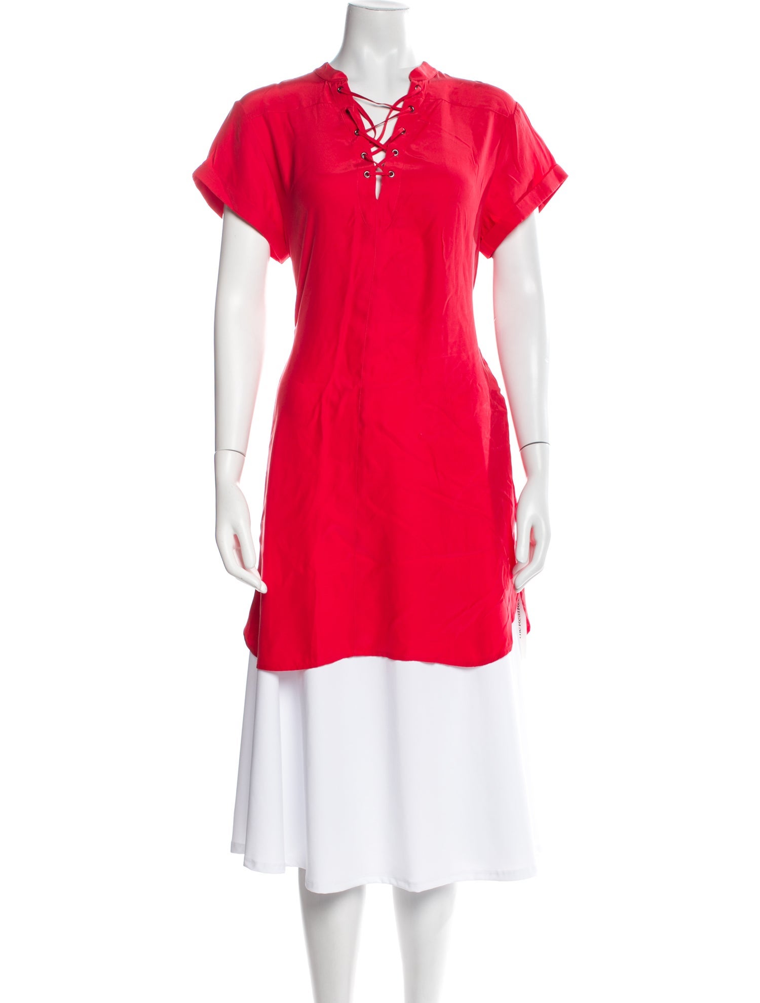 FRAME Silk V-Neck Tunic