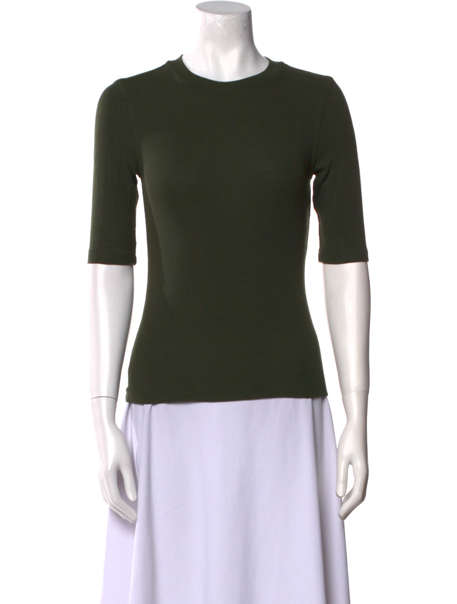 FRAME Crew Neck Three-Quarter Sleeve Top