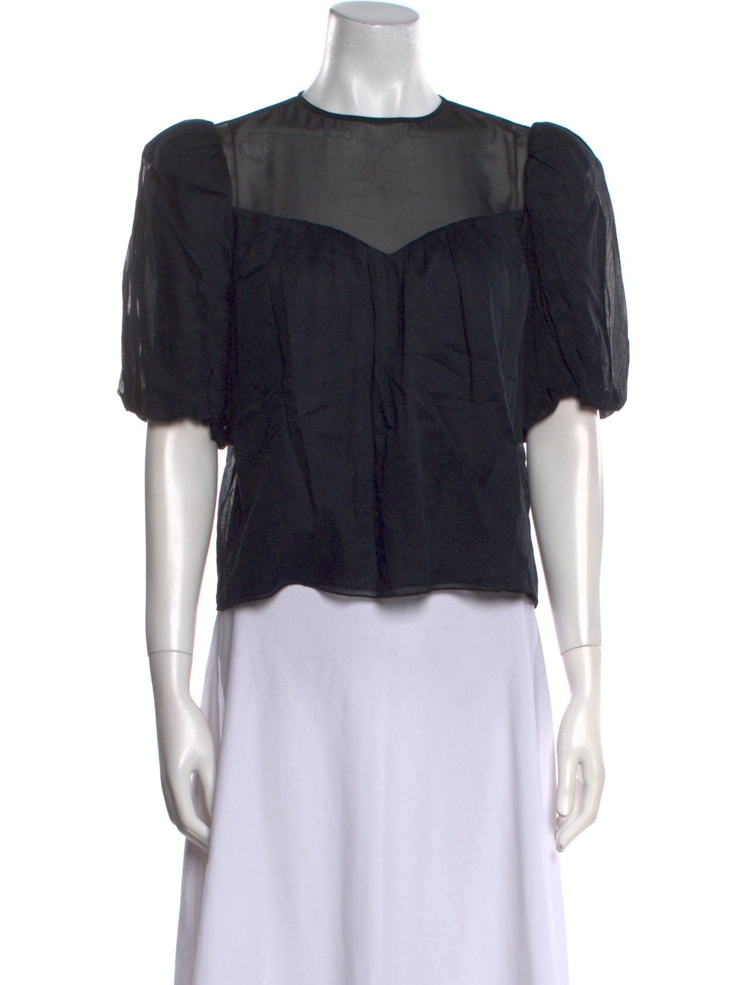 FRAME Crew Neck Short Sleeve Blouse