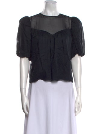 FRAME Crew Neck Short Sleeve Blouse