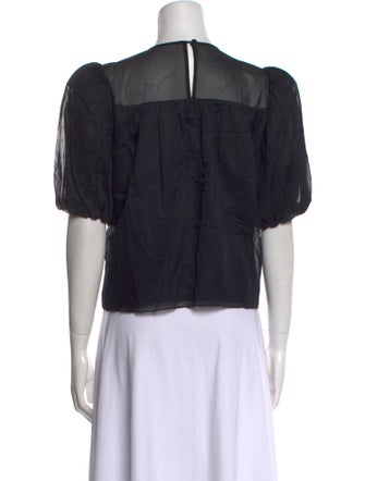 FRAME Crew Neck Short Sleeve Blouse