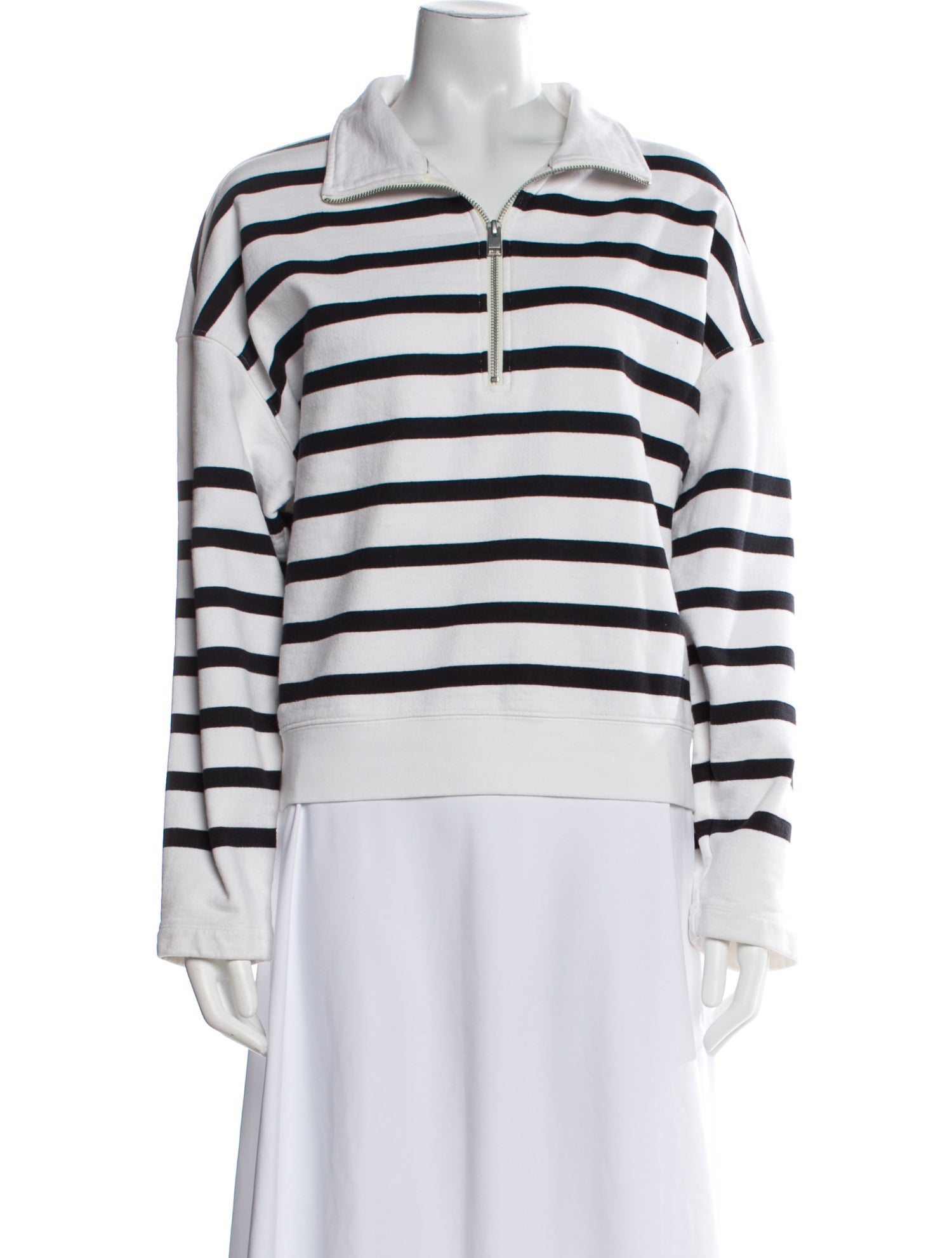 FRAME Striped Crew Neck Sweatshirt